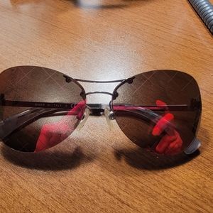 CHANEL orange/silver Cross-stitch Mirror aviator